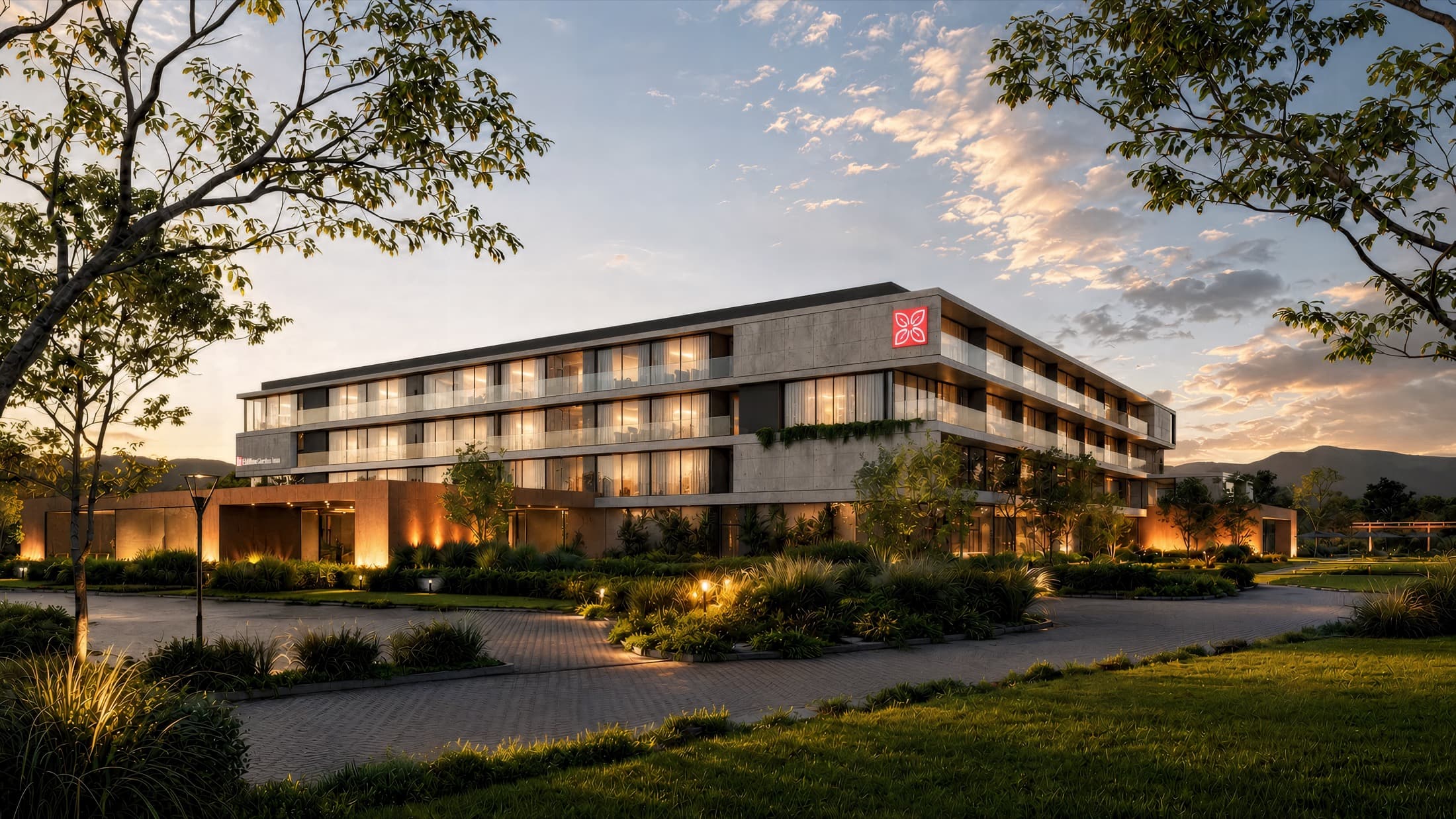 Render arquitectonico del hotel
